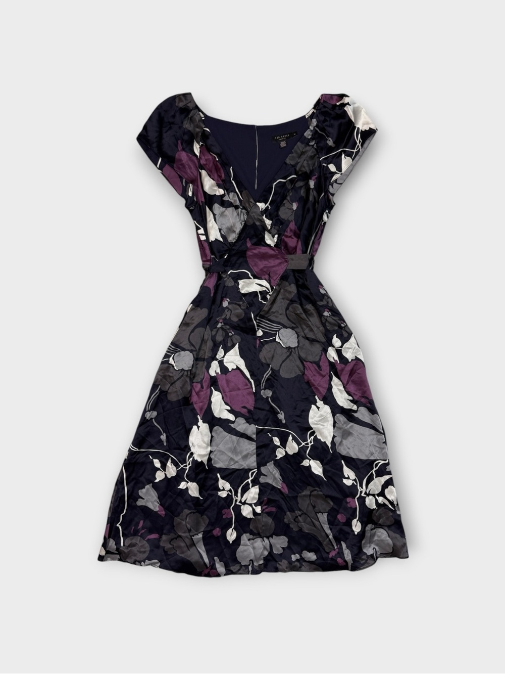 Black Floral Fit and Flare Dress | Ted Baker London